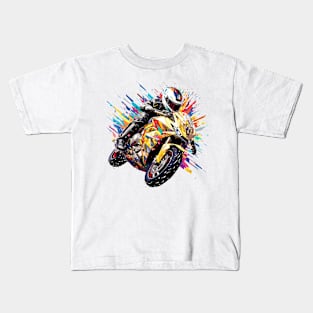 Moto Racing Fast Speed Competition Abstract Kids T-Shirt